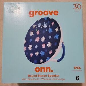 onn. Portable Bluetooth Speaker IPX4 Water Resistant Round Wireless Speaker